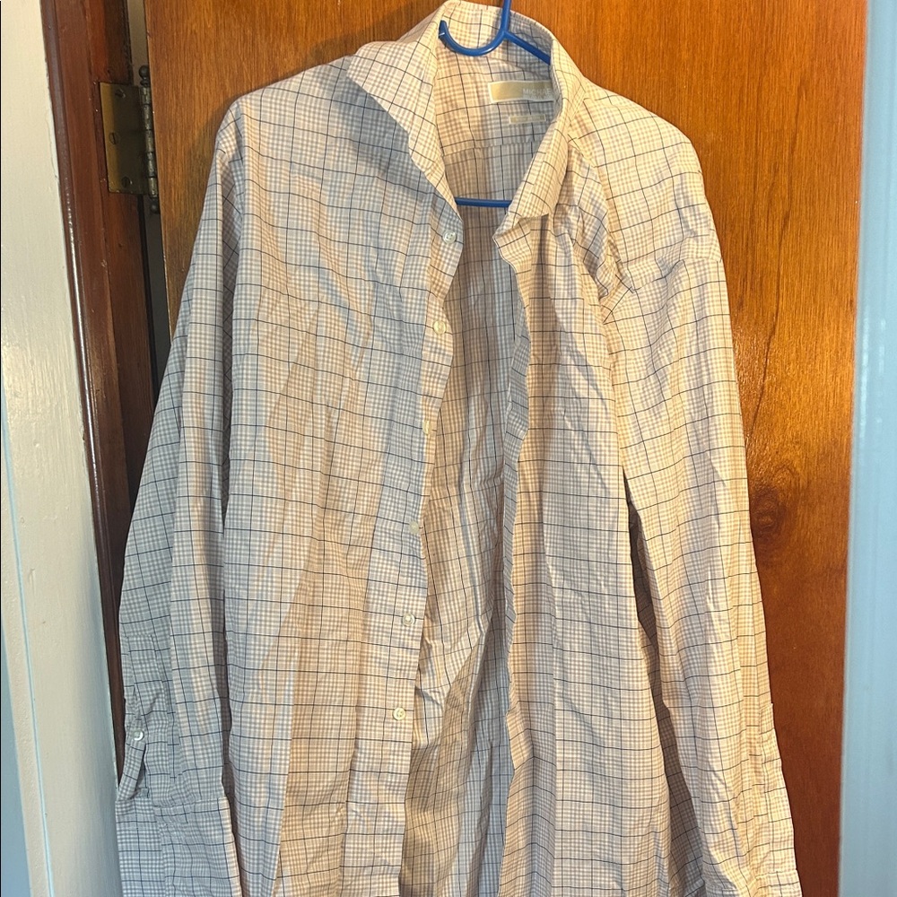 MICHAEL Michael Kors Checkered Beige Shirt